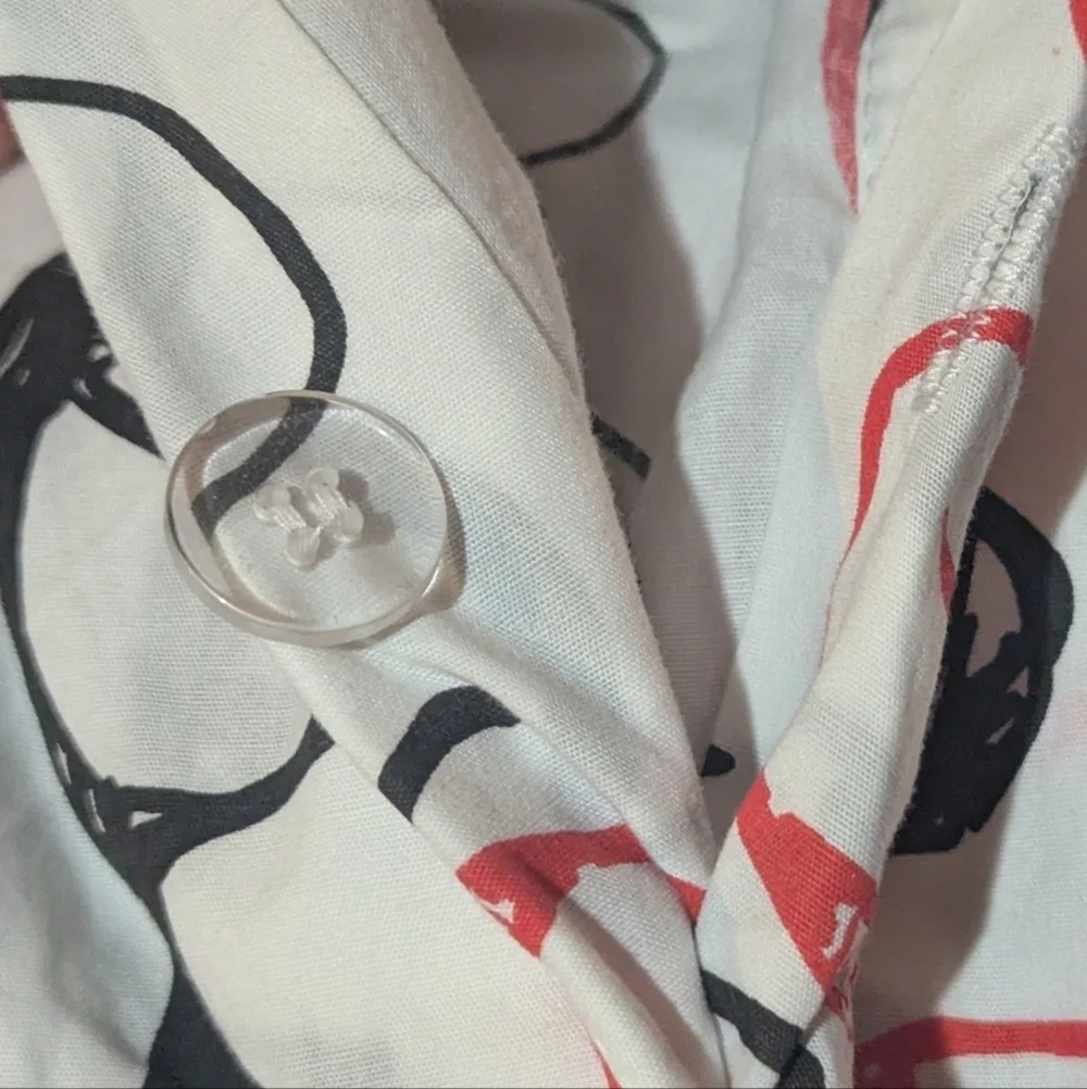 West Elm Duvet Queen Spectacles Glasses Black White Red Quirky Fun Maximalist